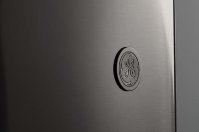 GE Black Stainless Steel Refrigerator Brand Badge