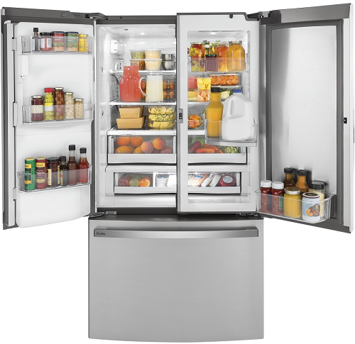 GE Profile PYD22KYNFS French Door Refrigerator - Opened