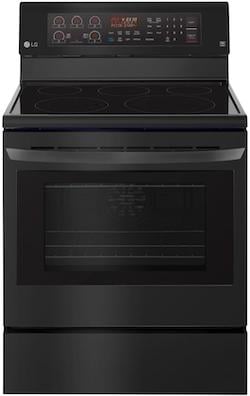 New Appliance Colors - LG Black Matte - LG LRE3194BM Freestanding Range