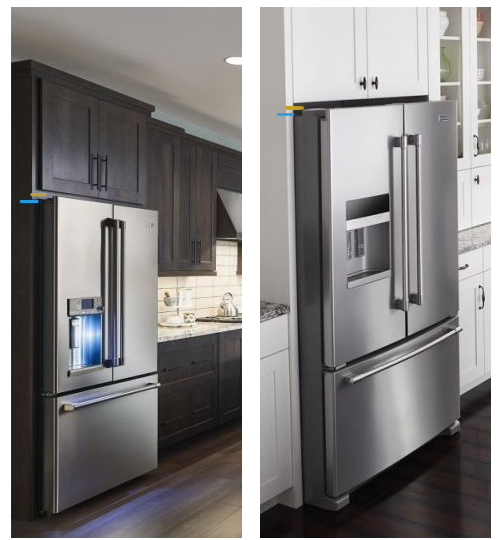Refrigerator Sizes - Height to Top of Case vs to Hinge and Doors