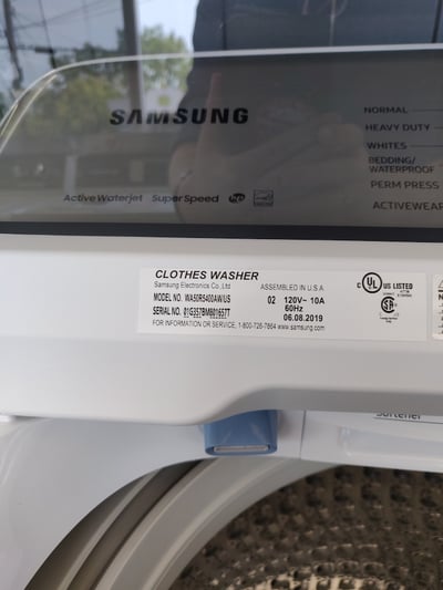 Samsung Washer Model Tag