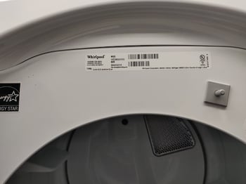 Whirlpool Dryer Model Tag
