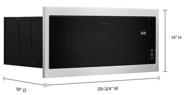 Whirlpool WMT50011KS Built In Low Profile Microwave Dimensions Cropped